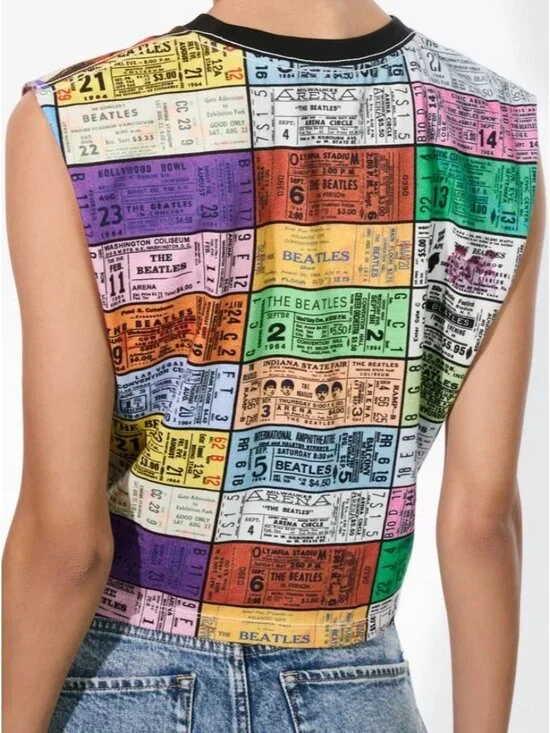 Alice + Olivia X The Beatles Micah Twist And Shout Muscle Tank Large NWT - Picture 4 of 11